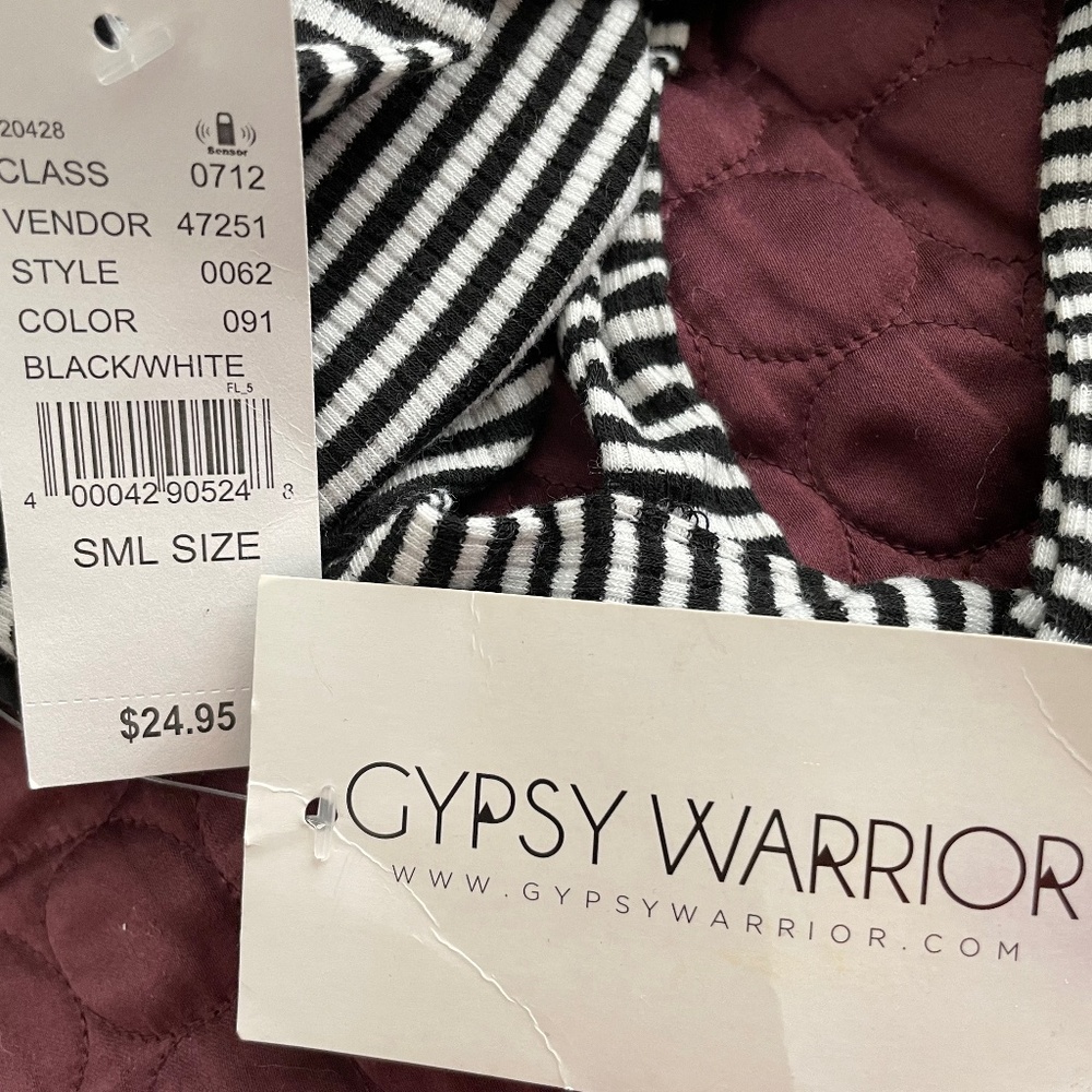 Gypsy Warrior Black and White Crop Bra Top Women’s S - Picture 4 of 6